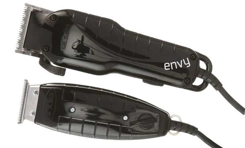 Glossy black: Andis Envy combo clipper set is elegant and sleek.